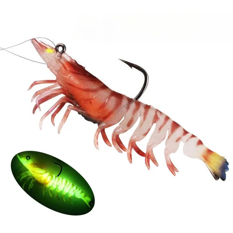 Artificial Shrimp Fishing Lure – Luminous Soft Bait for Saltwater & Freshwater Fishing