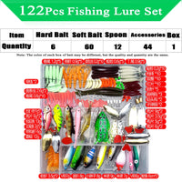 Fishing Lure Kit with Tackle Box for Bass & Pike