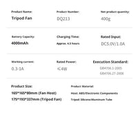 HOMEFISH Rechargeable Camping Fan – Wireless Ceiling & Desktop Fan with LED Light and Power Bank