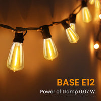 Up To 100FT ST38 LED Outdoor String Lights, Waterproof Shatterproof Connectable US Plug Patio Lamps for Garden, Balcony, Porch