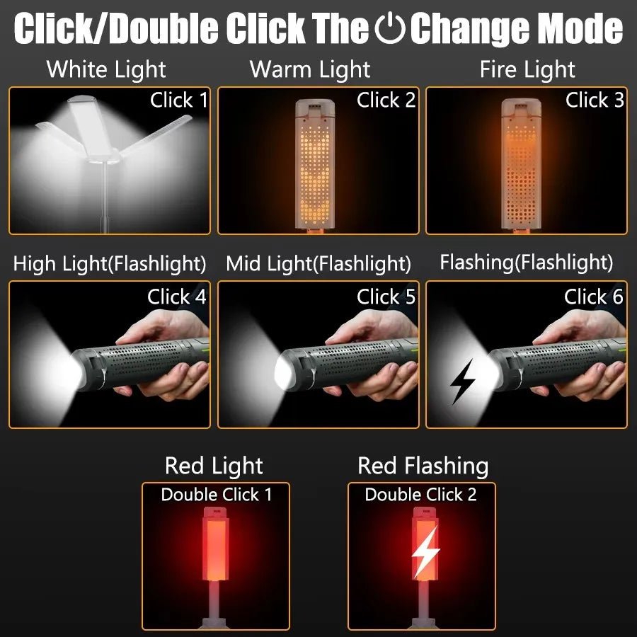 Outdoor Retractable Camping Lamp – 1000 Lumen LED Rechargeable | Field to Peak.
