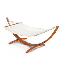 Double Hammock with Curved Hardwood Stand