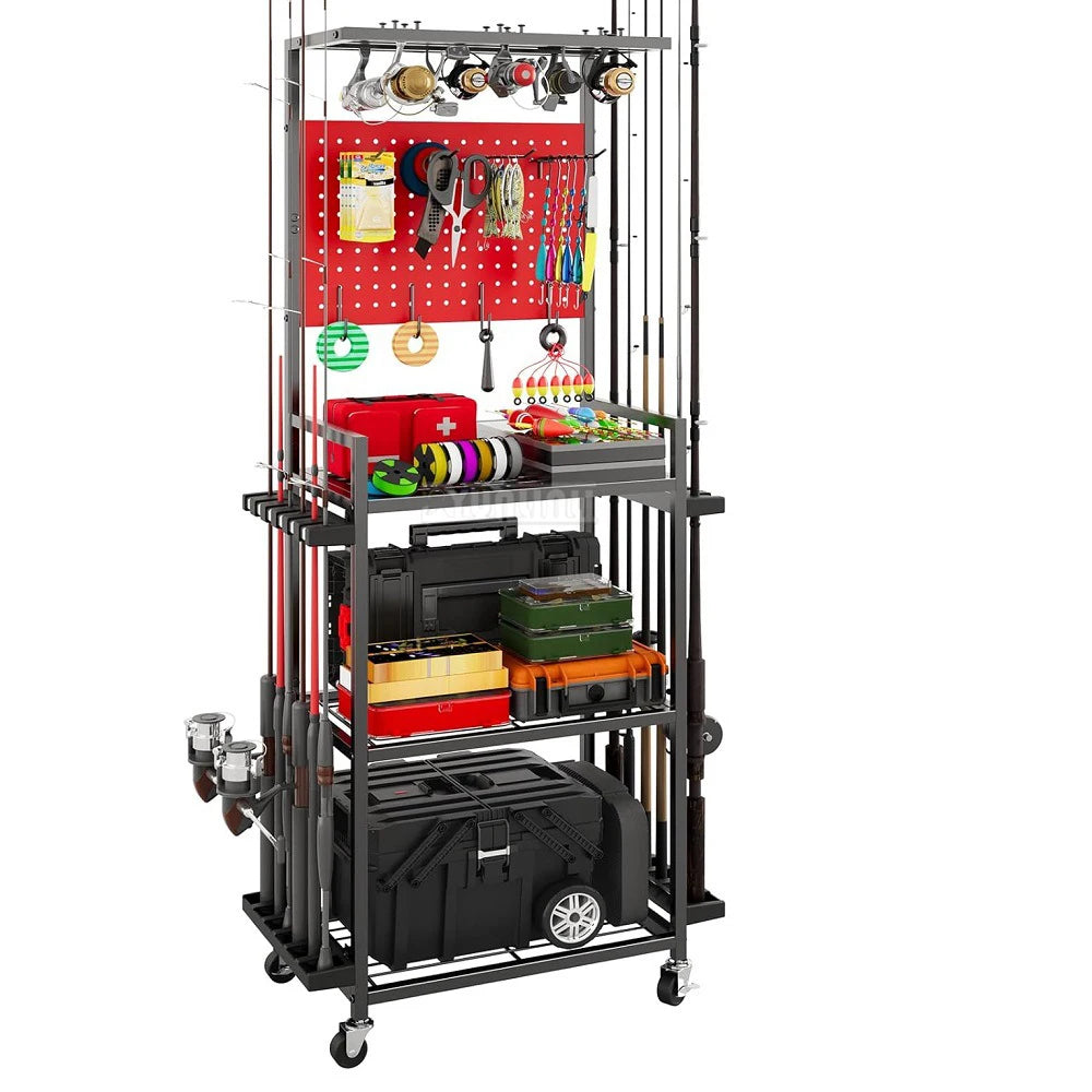 Fishing Rod Bracket, Fishing Equipment Holder , Fishing Cart Fishing Rod Tackle Box Reel Storage Rack