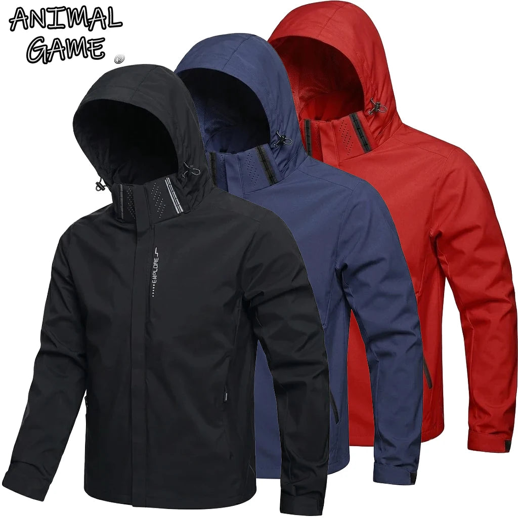 Waterproof Windproof Jacket – Lightweight Hoodie for Hiking, Cycling & Outdoor Work