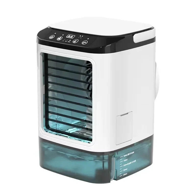 HOMEFISH Portable Air Cooler Fan – Dual Spray Ultrasonic Desktop Fan with Night Light