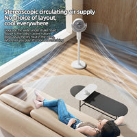 360° Quiet Floor Fan – Powerful Adjustable Height Standing Fan with Remote Control