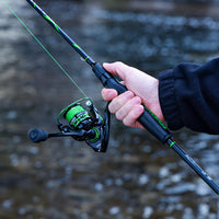 Heavy Duty 2-Section Fishing Rod & Reel Combo – Carbon Fiber Spinning Pole Set for Freshwater Fishing
