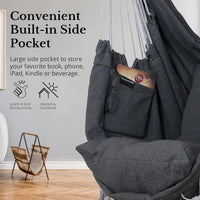 Heavy Duty Macrame Hanging Chair with Cushions