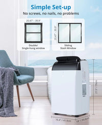 14,000 BTU Portable Air Conditioner – 3-in-1 Cooling AC with Fan, Dehumidifier & Remote