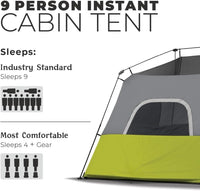 9 Person Instant Cabin Tent Waterproof Family Shelter