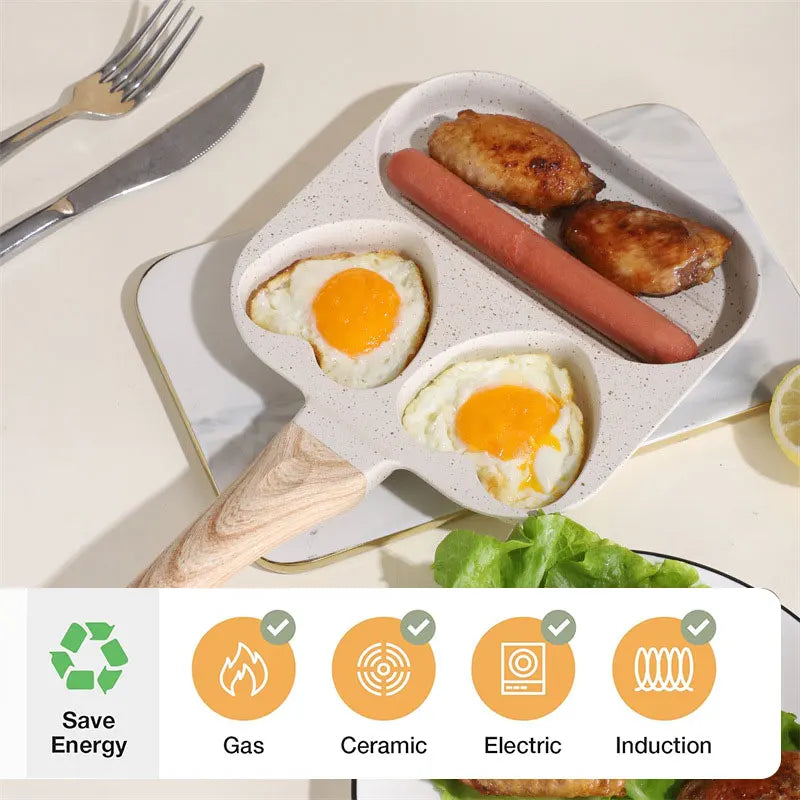 Heart-Shaped Nonstick Egg Frying Pan – Healthy Breakfast Omelette & Pancake Skillet