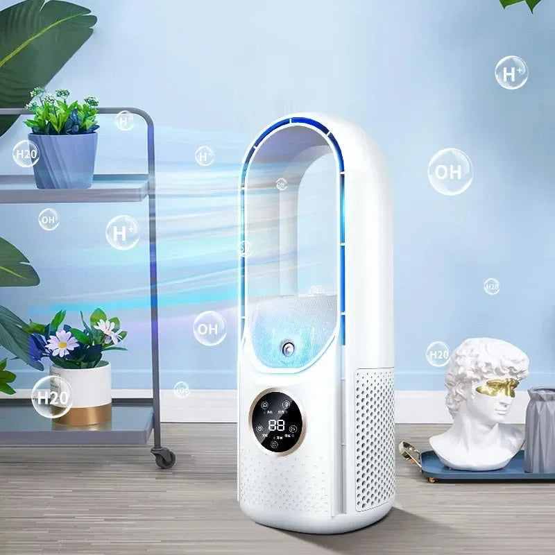 Portable Mini Air Cooler Fan – USB Bladeless Cooling Fan with 6 Speeds & Timer