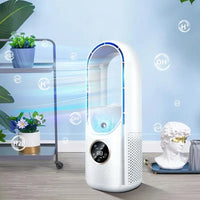 Portable Mini Air Cooler Fan – USB Bladeless Cooling Fan with 6 Speeds & Timer