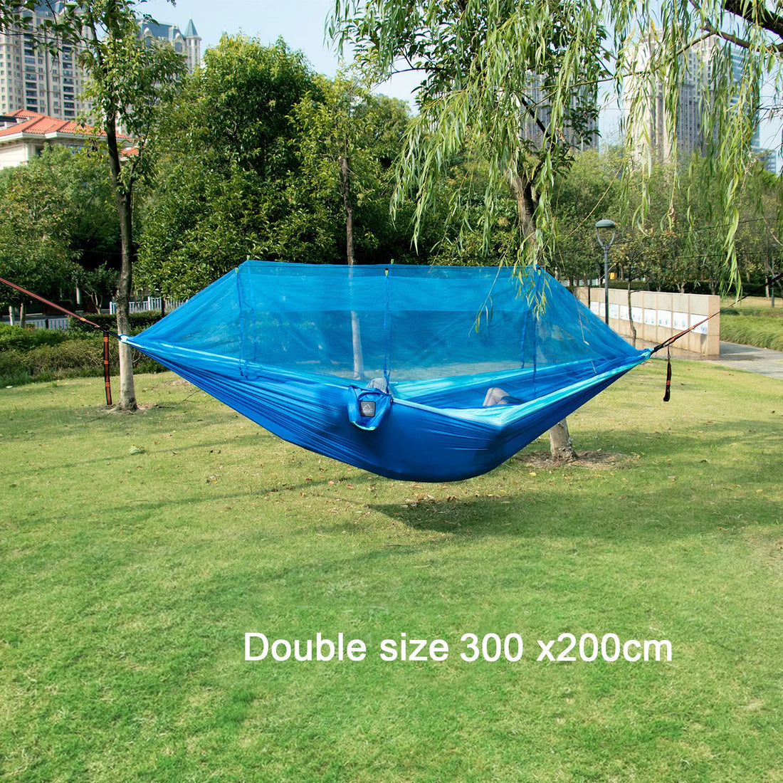 Portable Heavy Duty Nylon Camping Hammock with Mosquito Net – Single/Double Outdoor Travel Hammock