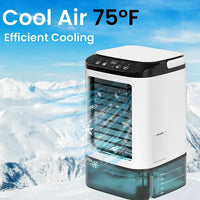 HOMEFISH Portable Air Cooler Fan – Dual Spray Ultrasonic Desktop Fan with Night Light