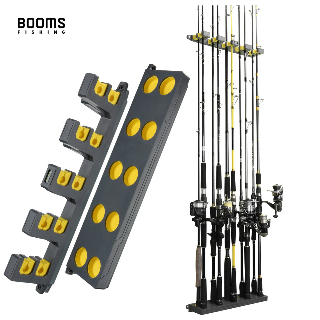 Heavy Duty Wall Fishing Rod Holder Rack – Vertical Storage Organizer for Up to 10 Rods