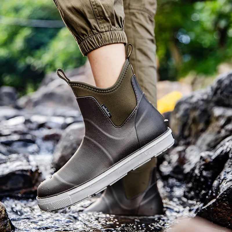 Men’s Heavy Duty Waterproof Rain Boots – Durable Outdoor Fishing & Work Boots