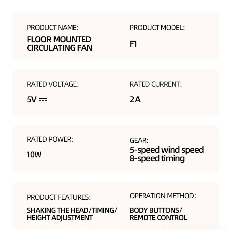 360° Quiet Floor Fan – Powerful Adjustable Height Standing Fan with Remote Control