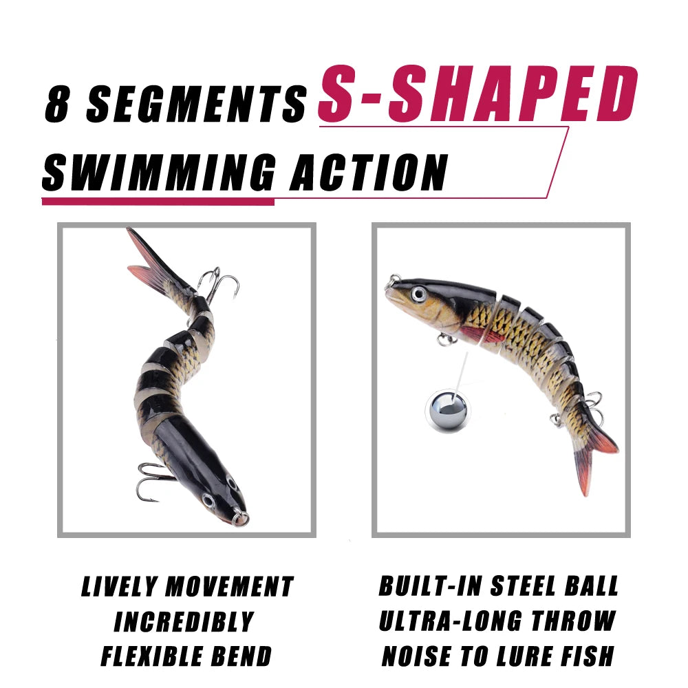 Multi Jointed Swimbait Fishing Lure – Slow Sinking Artificial Crankbait for Bass & Trout Fishing
