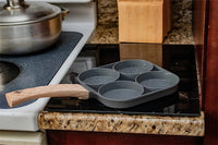 Pancake Egg Frying Pan 4 Cups Omelet Poached Egg Pan for Breakfast Divided Coating with Non Sticking Handle JT888
