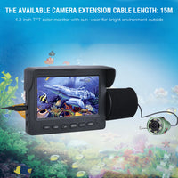4.3" HD Underwater Visual Fish Finder Portable Fishing Camera Kit Color Screen Monitor And Waterproof Camera