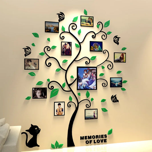 3D Acrylic Family Photo Tree Wall Stickers