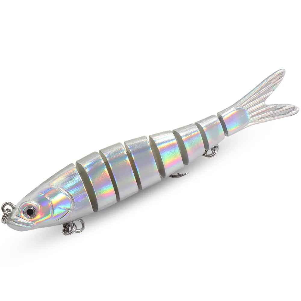 8-Segment Swimbait Fishing Lure – Slow Sinking Jointed Bass & Carp Hard Bait with Treble Hooks