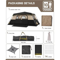 4-10 Person Waterproof Family Cabin Camping Tent