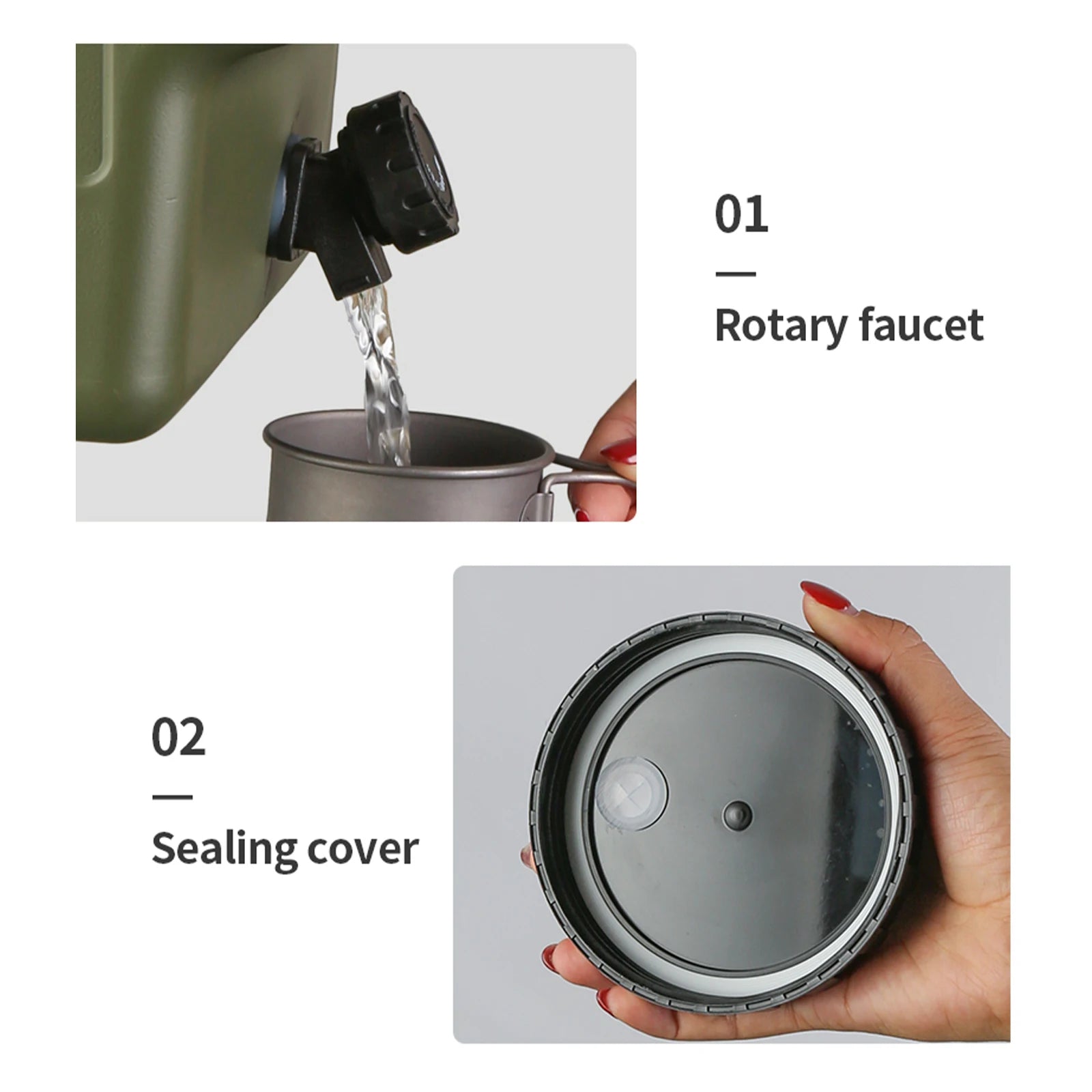 15/20L Water Bucket Large Capacity Portable Camp Water Bag with Detachable Faucet No Leakage for Camping Fishing Picnic Hiking