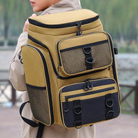 Heavy Duty Fishing Backpack with Rod Holders – Waterproof Multifunctional Tackle Storage Bag for Fishing & Hiking