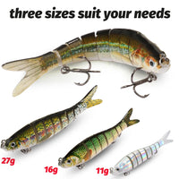 8-Segment Swimbait Fishing Lure – Slow Sinking Jointed Bass & Carp Hard Bait with Treble Hooks