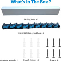 Wall Mounted Fishing Rod Holder Rack – Vertical & Horizontal Storage Organizer for Up to 9 Rods