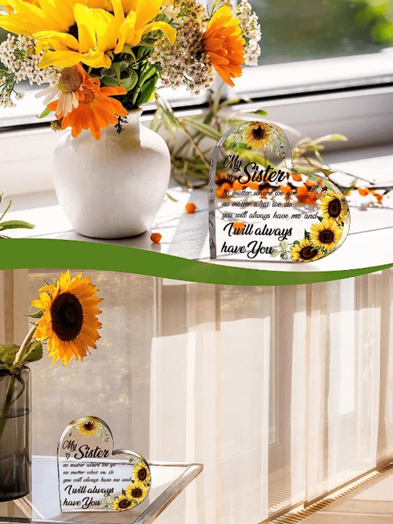 Acrylic Heart Keepsake - Gift for Sister