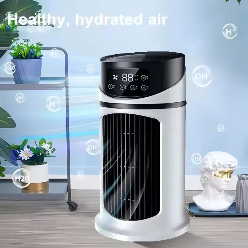 Portable USB Mist Cooling Fan – Bladeless Desktop Humidifier Fan with Timer