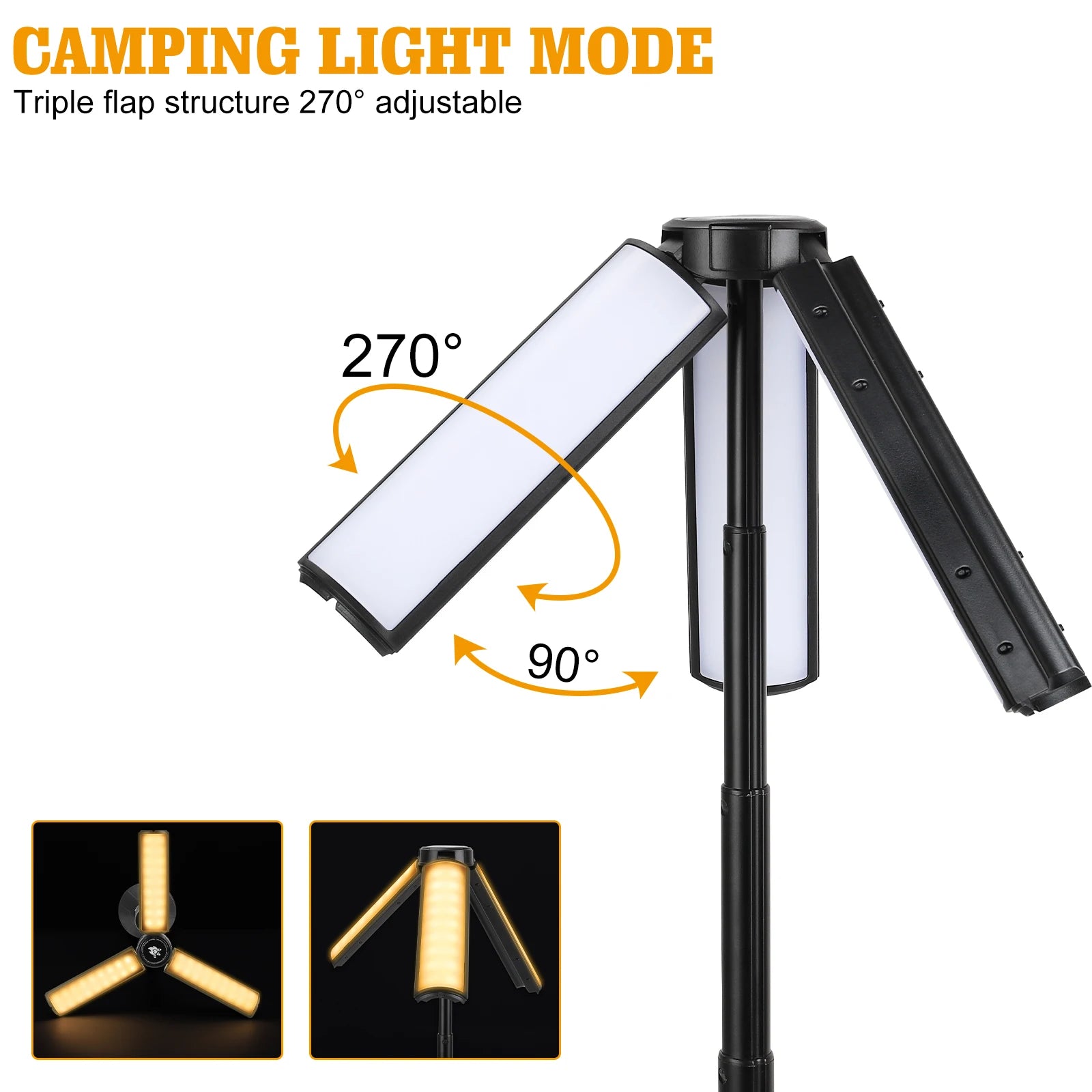 2-in-1 Rechargeable Camping Lantern & Flashlight with Hook