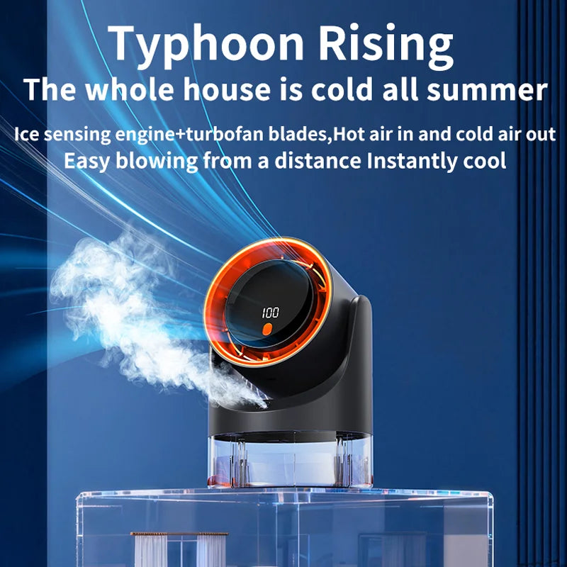 TINSOL Mini Mist Cooling Fan – 360° Adjustable Ice-Cool Humidifier Air Circulator
