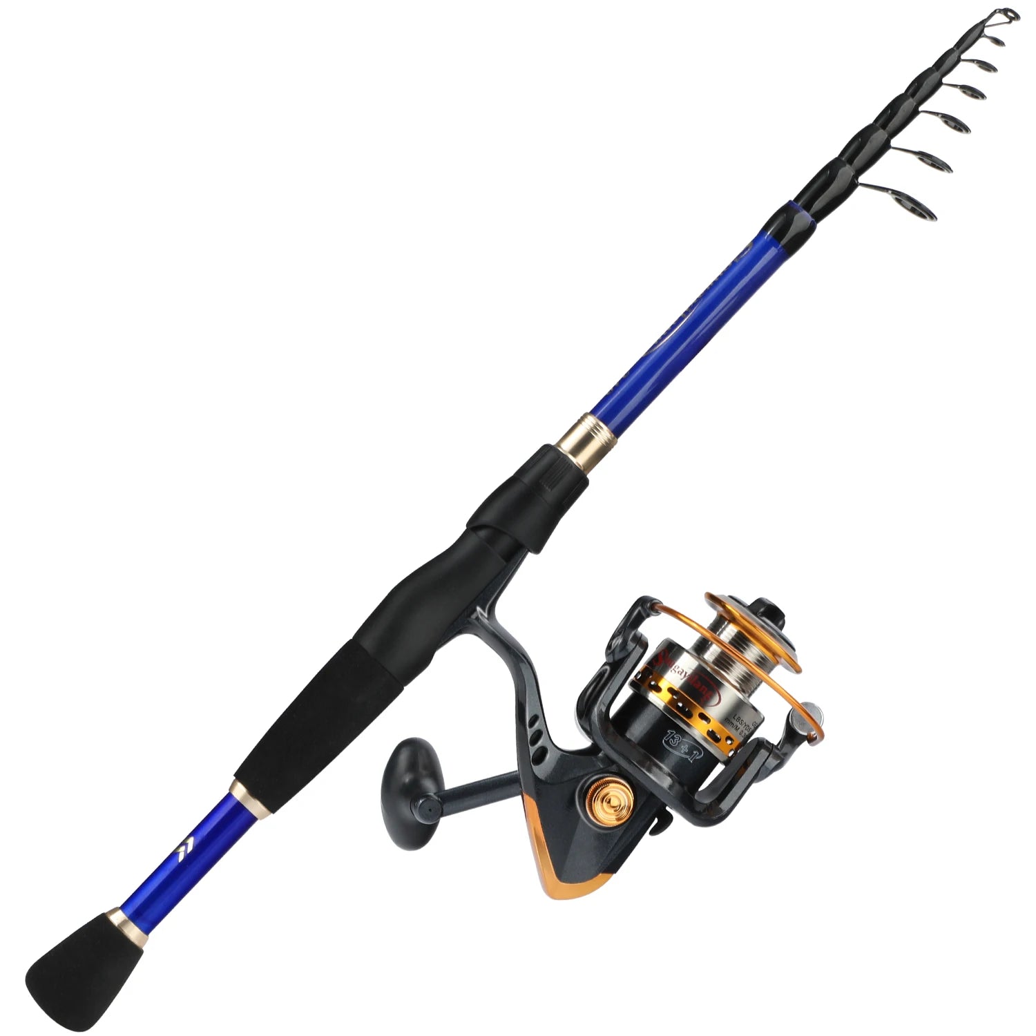 Sougayilang Telescopic Fishing Combo 1.8m 2.1m 2.4m Carbon Fiber Rod and 5.5:1 13+1BB Spinning Fishing Reel Fishing Kit Pesca