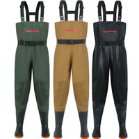 Heavy Duty Waterproof Fishing Wader Suit with Boots – Durable PVC Fishing Overalls with Knee Pads