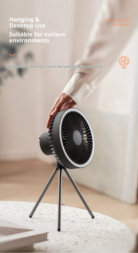 HOMEFISH Rechargeable Camping Fan – Wireless Ceiling & Desktop Fan with LED Light and Power Bank