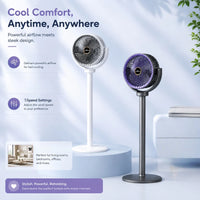 3-in-1 Portable Air Circulator Fan – 5-Speed Quiet Pedestal Stand Fan with USB-C Charging