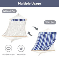 2-Person Outdoor Hammock with Hardwood Spreader Bar