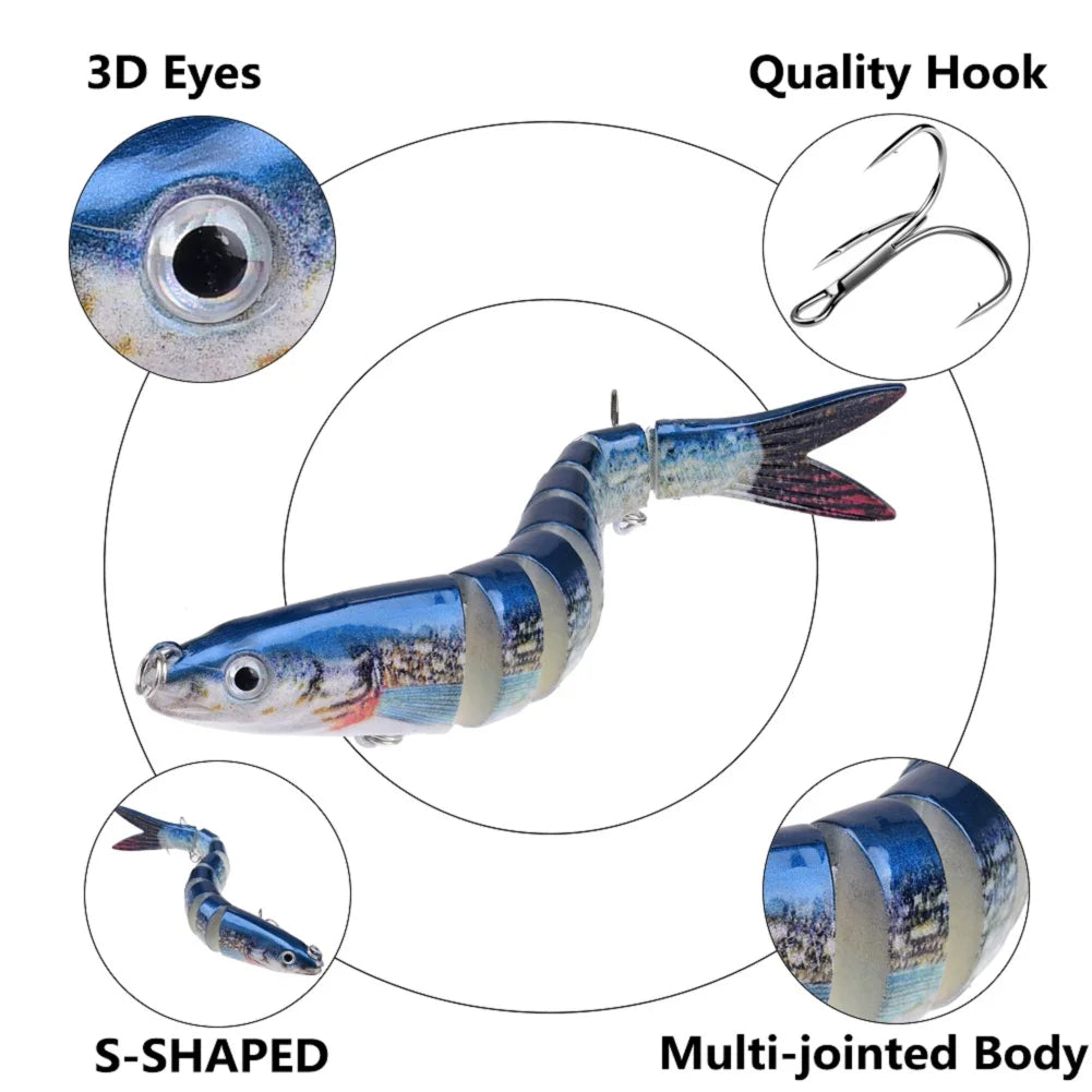 Multi Jointed Swimbait Fishing Lure – Slow Sinking Artificial Crankbait for Bass & Trout Fishing
