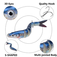 Multi Jointed Swimbait Fishing Lure – Slow Sinking Artificial Crankbait for Bass & Trout Fishing