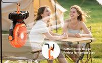 20000mAh Rechargeable Camping Fan – 8-Speed Portable Tent Fan with LED Lantern, Remote & Hook