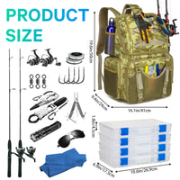 45L Heavy Duty Fishing Backpack Cooler – Waterproof Tackle Storage Bag with Rod Holders & Rain Cover