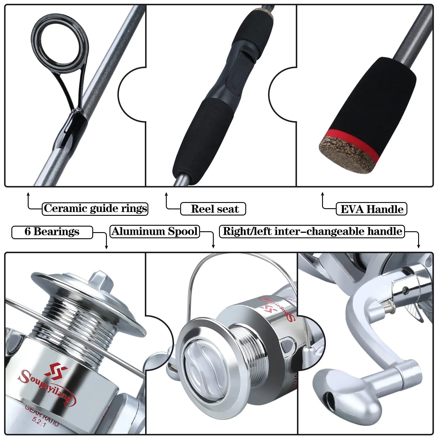 Heavy Duty Carbon Fiber Fishing Rod Combo – Portable Spinning Rod & Reel Set with Accessories