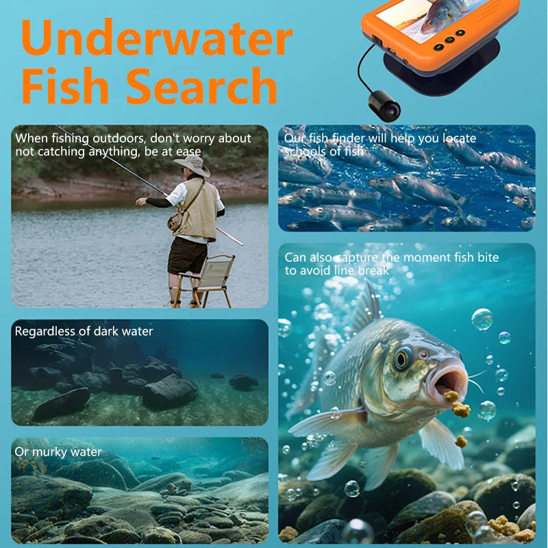 Underwater Fishing Camera 4.3 Inch LCD Ice Fishing Finder Winter Fisherman Fishing Camera with Night Vision 15m Cable