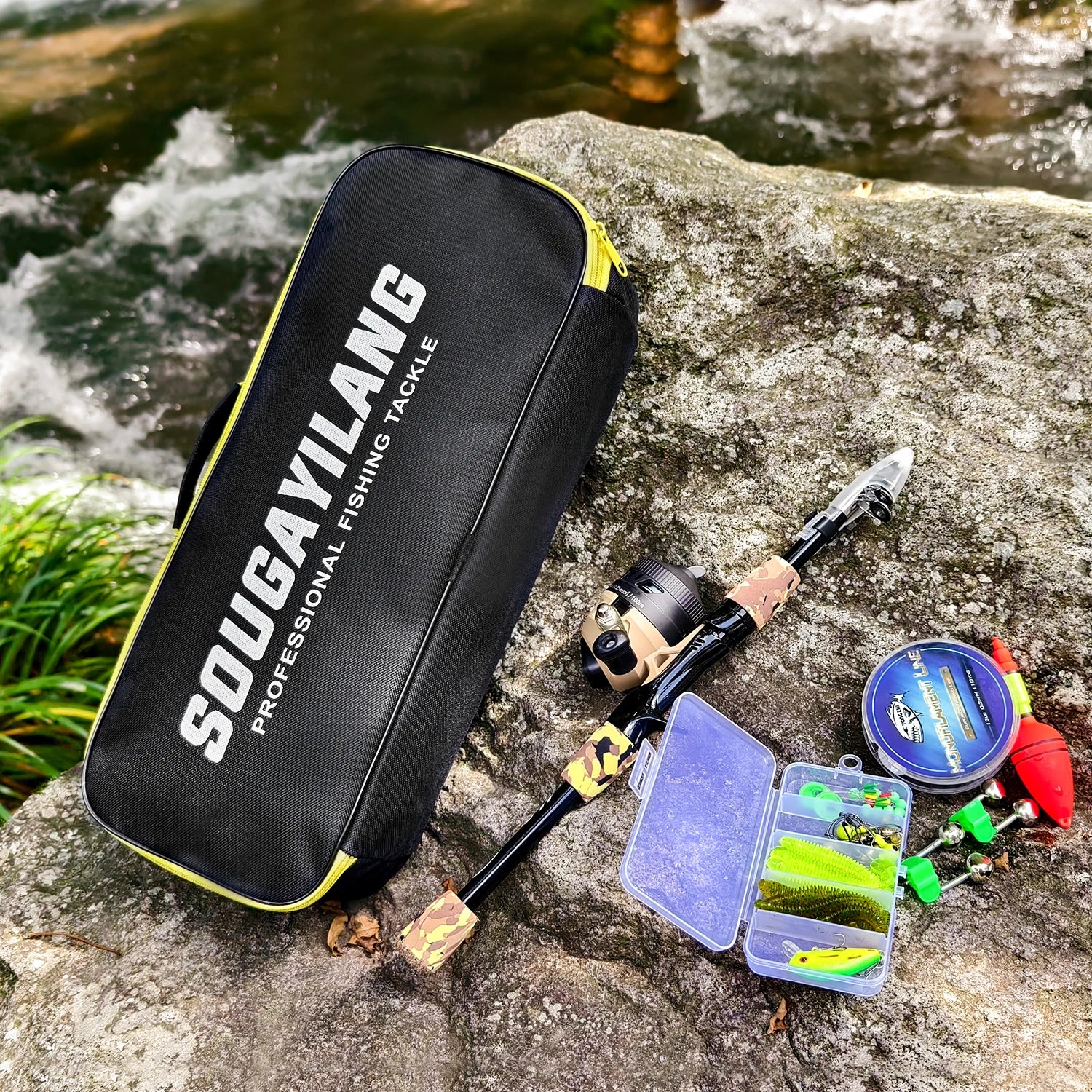 Deluxe Fishing Tackle Box Tool Kit – Ultimate Live Bait Action Fishing Set