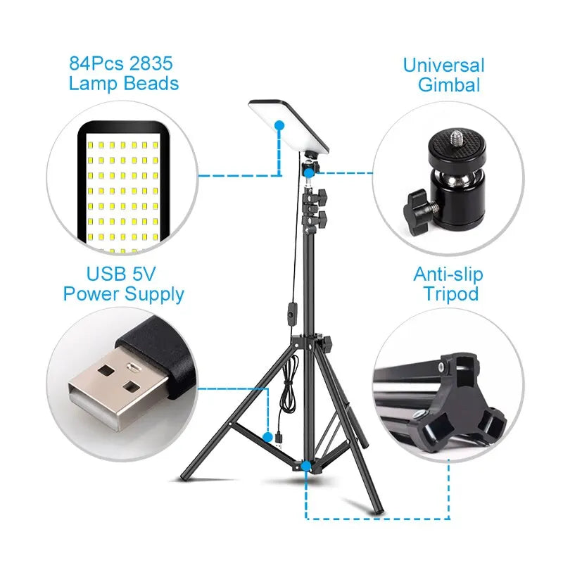 Portable LED Camping Work Light with Tripod Stand