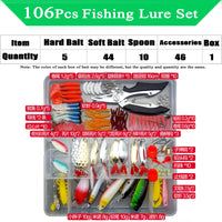 Fishing Lure Kit with Tackle Box for Bass & Pike